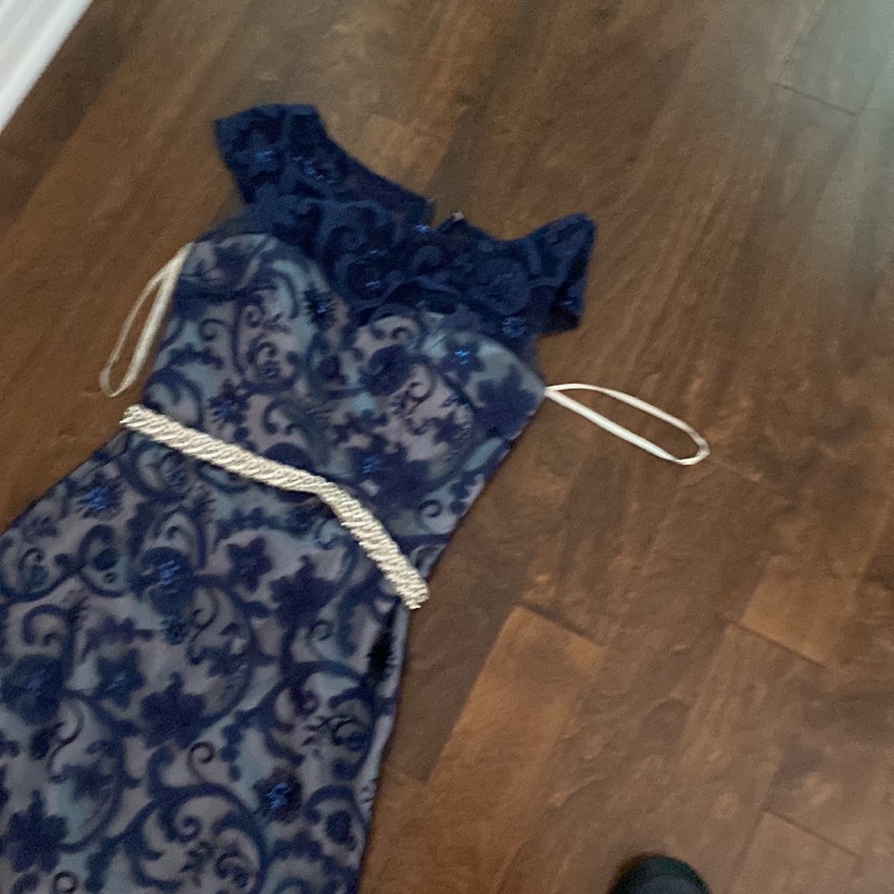 Evening elegant long dress Jade couture S4 navy and grey dress . Wore only once. - Picture 12 of 17